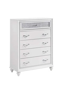 Barzini White / Grey Queen Bed 5 Pc Set - Ornate Home