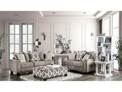 Basie Gray Stationary Sofa & Loveseat 2pc - Ornate Home