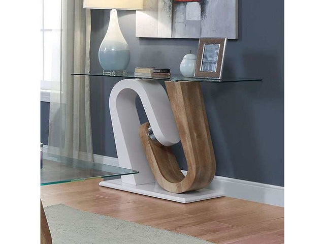 Batam White/Natural Tone Sofa Table - Ornate Home