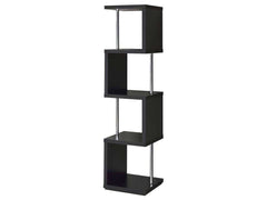 Baxter Black & Chrome Bookcase - Ornate Home