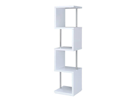 Baxter White & Chrome Bookcase - Ornate Home