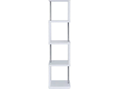 Baxter White & Chrome Bookcase - Ornate Home
