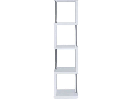 Baxter White & Chrome Bookcase - Ornate Home