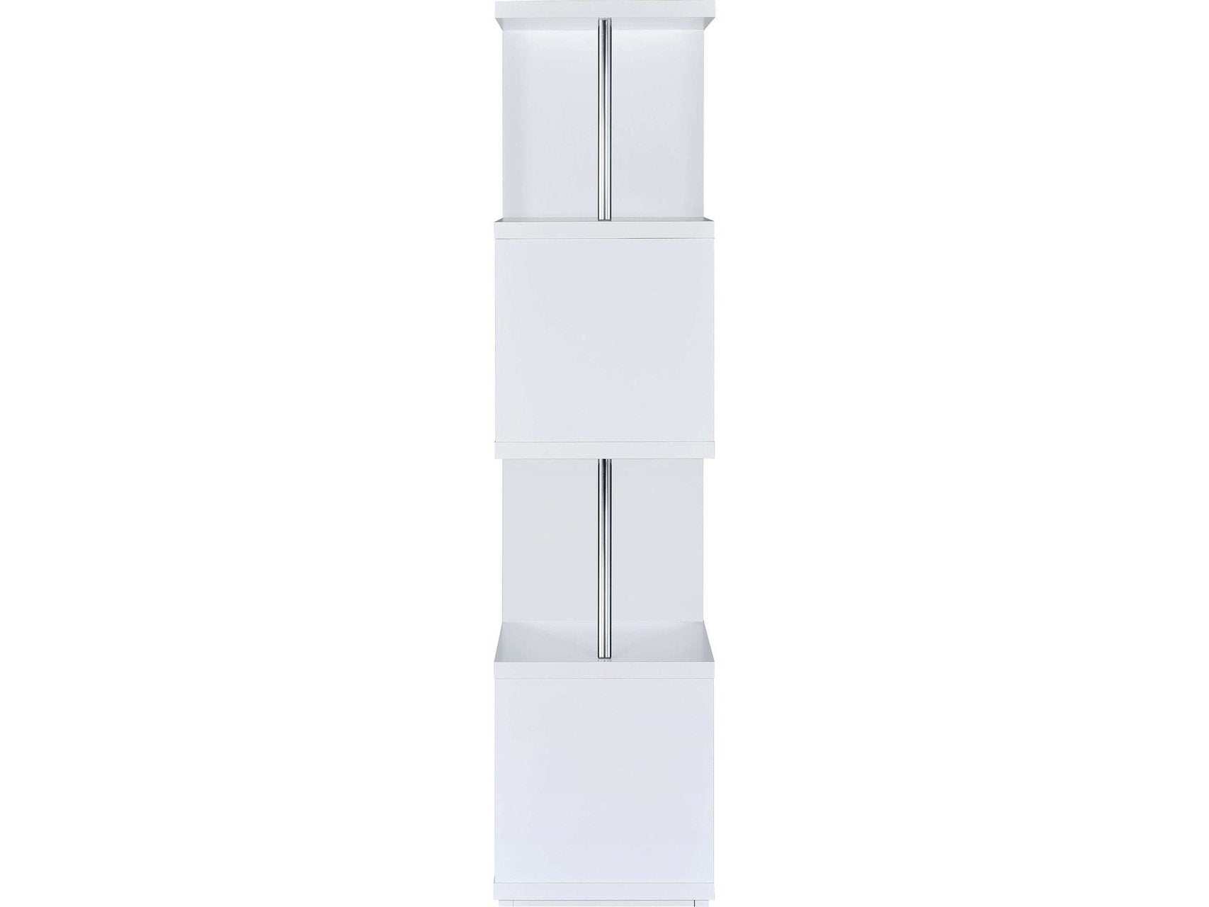 Baxter White & Chrome Bookcase - Ornate Home