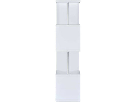 Baxter White & Chrome Bookcase - Ornate Home