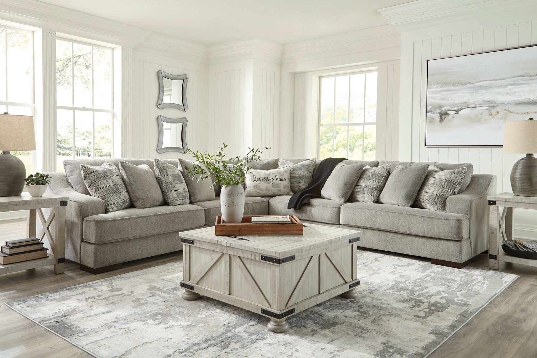 Bayless Smoke 3pc Symmetrical Sectional - Ornate Home