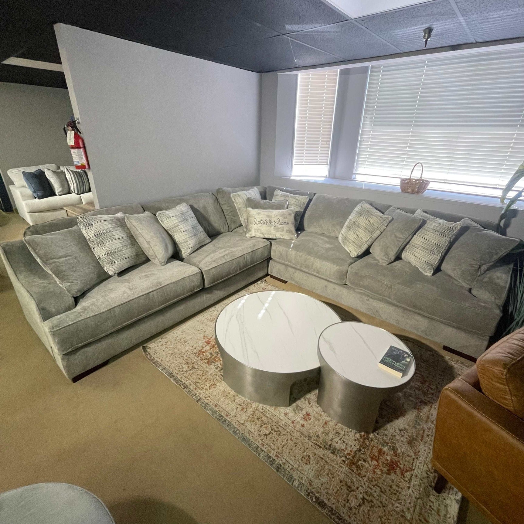 Bayless Smoke 3pc Symmetrical Sectional - Ornate Home