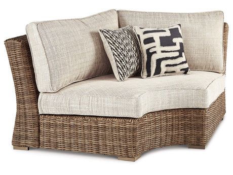 Beachcroft Beige Curved Corner Chair - Ornate Home