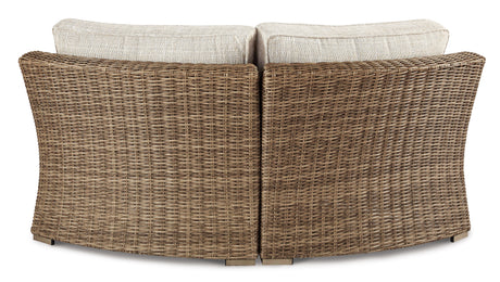 Beachcroft Beige Curved Corner Chair - Ornate Home