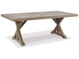 Beachcroft Beige Dining Table w/ Umbrella Option - Ornate Home