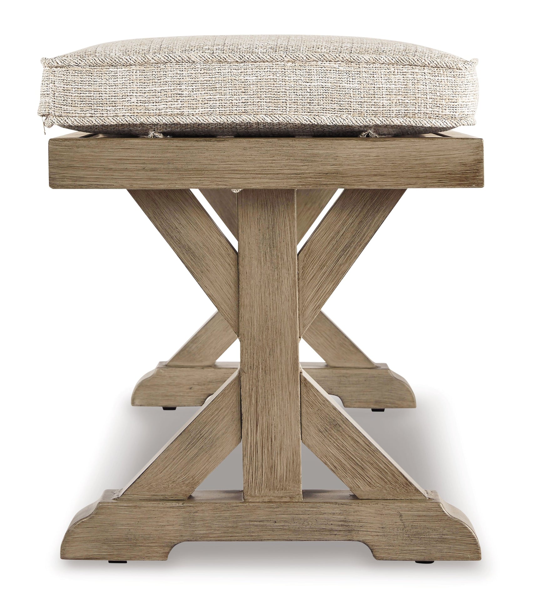 Beachcroft Beige Outdoor Bench w/ Cushion - Ornate Home