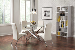 Beckham Chrome & Clear Round Dining Table - Ornate Home