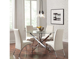 Beckham Chrome / White 5 Pc Dining Set - Ornate Home