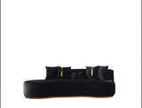 Belinda Black Velvet Curved Chaise Lounge - Ornate Home