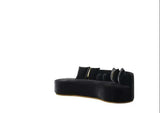 Belinda Black Velvet Curved Chaise Lounge - Ornate Home