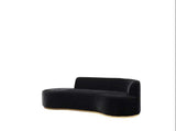 Belinda Black Velvet Curved Chaise Lounge - Ornate Home