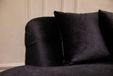 Belinda Black Velvet Curved Chaise Lounge - Ornate Home