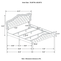 Bella Grey Eastern King Bed - Ornate Home