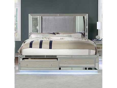 Belladonna Silver Queen Bed - Ornate Home