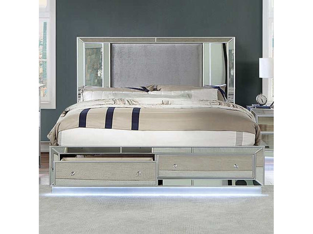 Belladonna Silver Queen Bed - Ornate Home