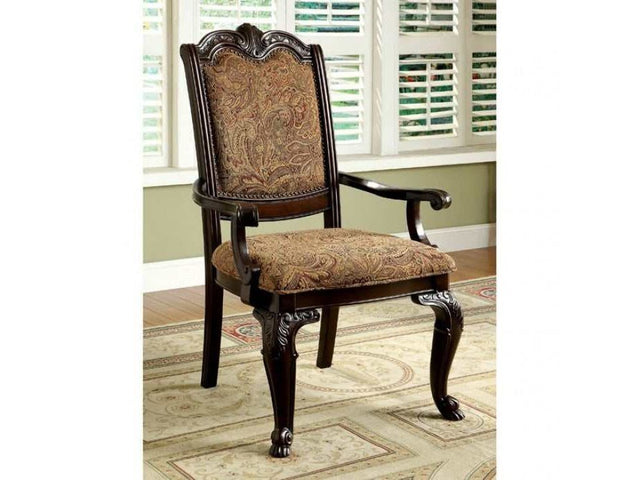 Bellagio Brown Cherry/Brown Fabric Dining Armchair (Set of 2) - Ornate Home
