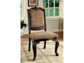 Bellagio Brown Cherry/Brown Fabric Side Chair (Set of 2) - Ornate Home