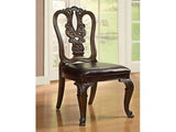 Bellagio Brown Cherry/Dark Brown Wooden/Leatherette Side Chair (Set of 2) - Ornate Home