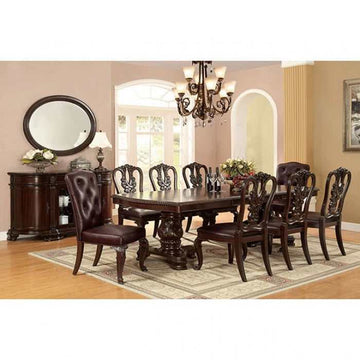 Bellagio Brown Cherry/Dark Brown Wooden/Leatherette Side Chair (Set of 2) - Ornate Home