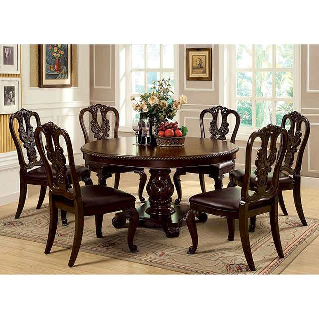 Bellagio Brown Cherry Round Dining Table - Ornate Home