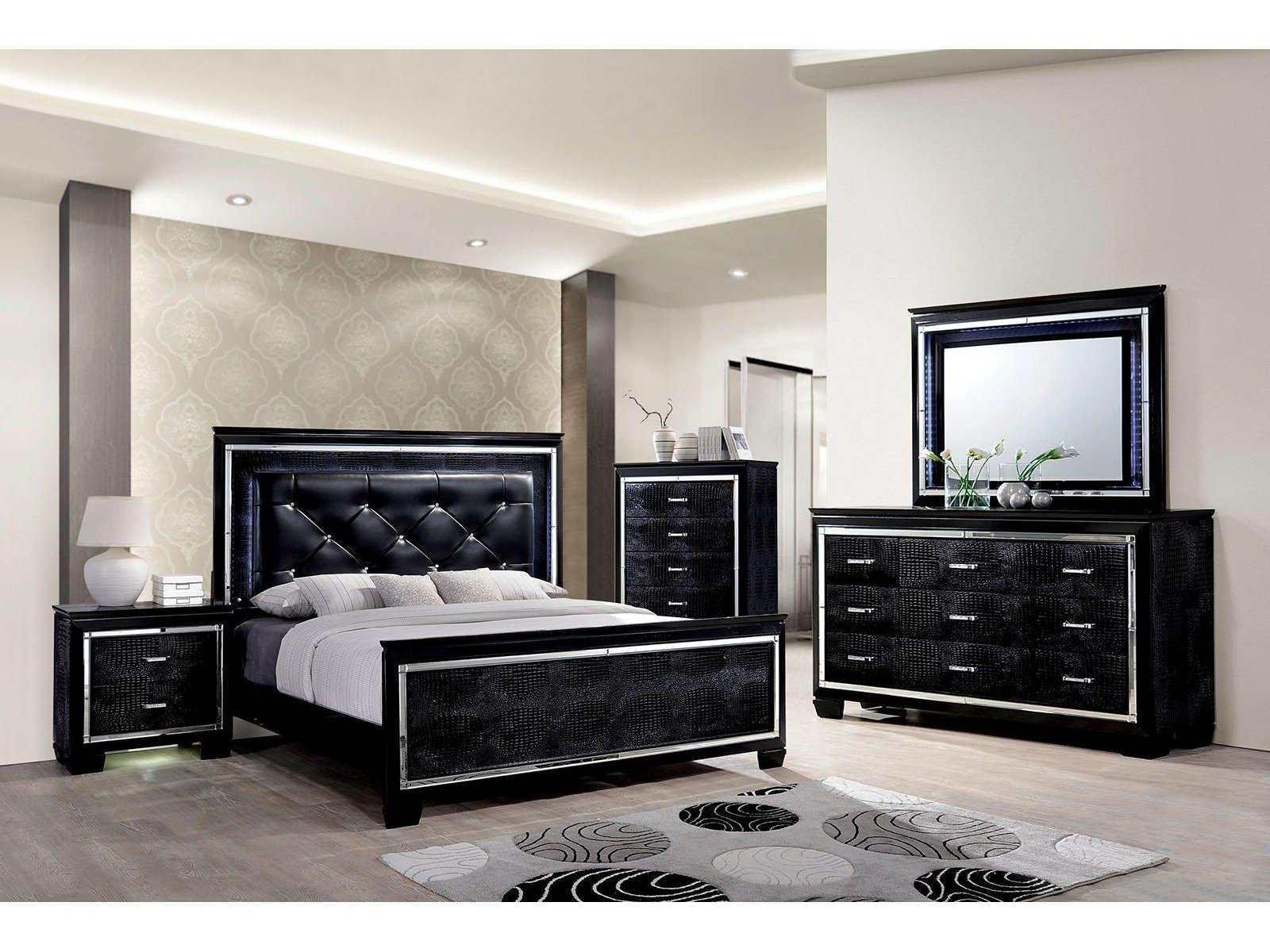 Bellanova Black 4pc Queen Bedroom Set - Ornate Home