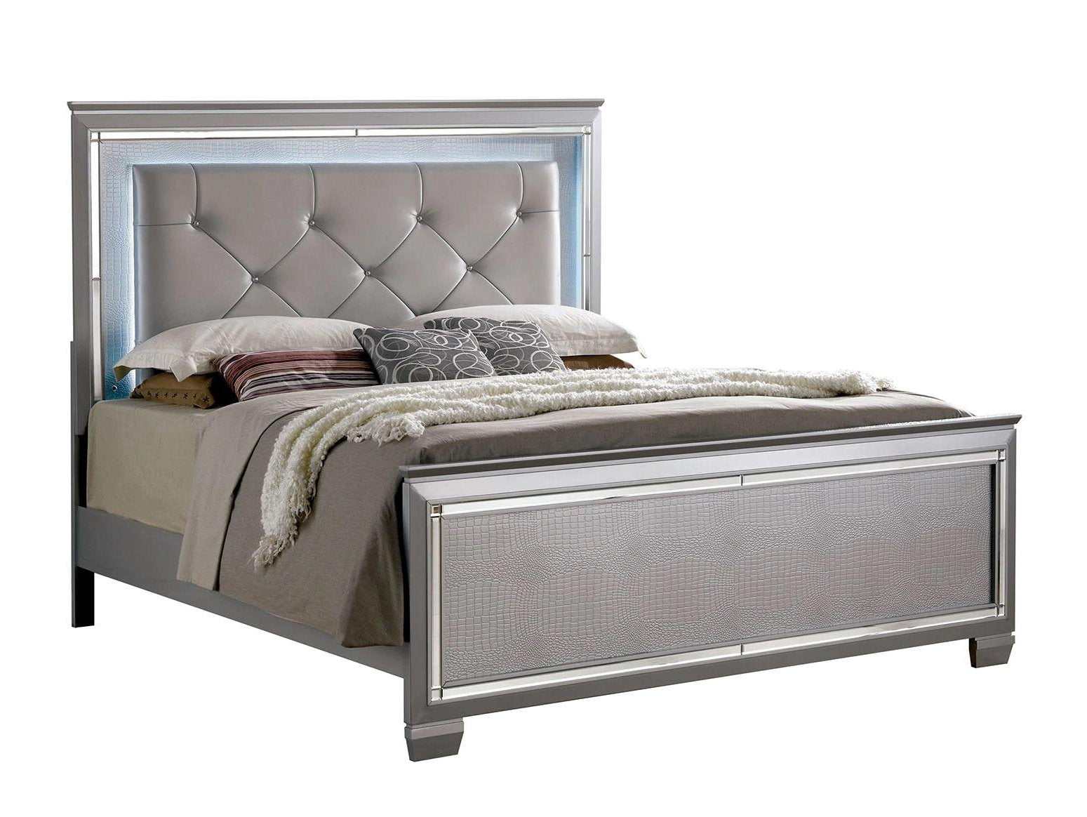 Bellanova Silver Queen Bed - Ornate Home