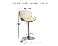 Bellatier Faux Leather Adjustable Height Bar Stools - Ornate Home