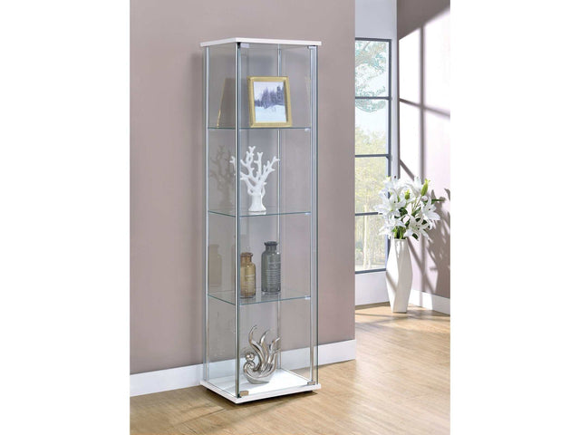 Bellatrix White & Clear Curio Cabinet - Ornate Home