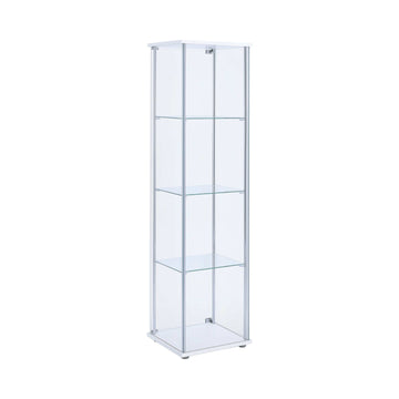 Bellatrix White & Clear Curio Cabinet - Ornate Home