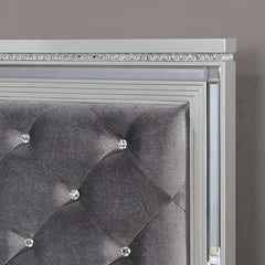 Belleterre Gray/Silver & Mirrored 5pc Queen Panel Bedroom Set - Ornate Home