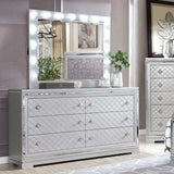 Belleterre Gray/Silver & Mirrored 5pc Queen Panel Bedroom Set - Ornate Home