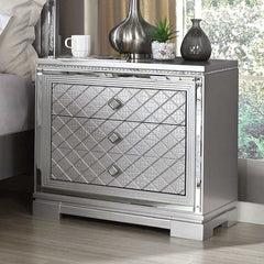 Belleterre Gray/Silver & Mirrored 5pc Queen Panel Bedroom Set - Ornate Home