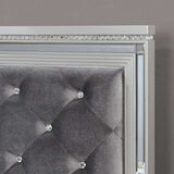 Belleterre Gray/Silver & Mirrored Queen Panel Bed - Ornate Home