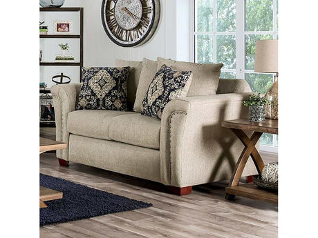 Belsize Beige/Navy Loveseat - Ornate Home