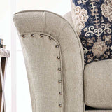 Belsize Beige/Navy Loveseat - Ornate Home