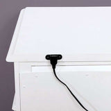 Belva White Nightstand w/ USB Outlet - Ornate Home