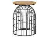 Bernardo Natural / Gunmetal Side Table - Ornate Home