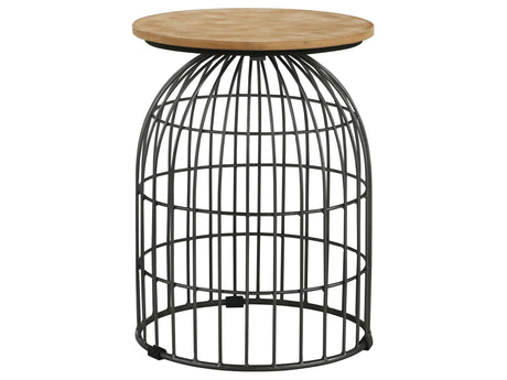 Bernardo Natural / Gunmetal Side Table - Ornate Home