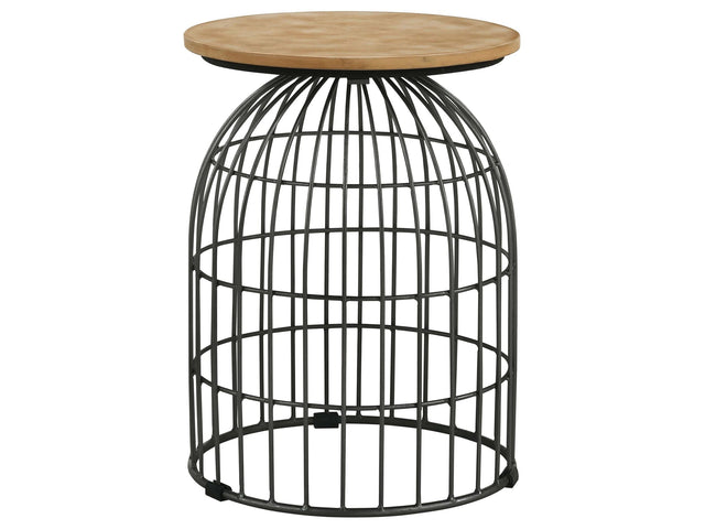 Bernardo Natural / Gunmetal Side Table - Ornate Home