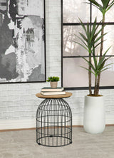 Bernardo Natural / Gunmetal Side Table - Ornate Home