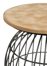 Bernardo Natural / Gunmetal Side Table - Ornate Home