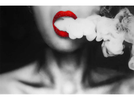 Billowing Smoke Tempered Glass w / Foil & Rhinestones Wall Art - Ornate Home