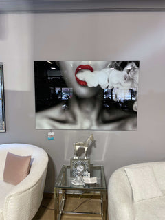 Billowing Smoke Tempered Glass w / Foil & Rhinestones Wall Art - Ornate Home