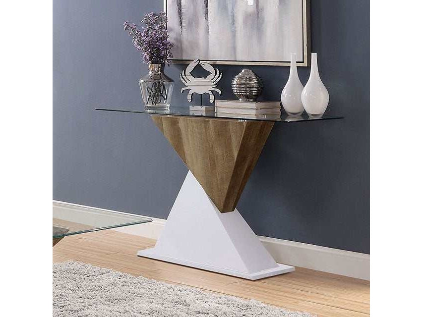 Bima White/Natural Tone Sofa Table - Ornate Home