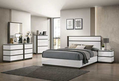 Birsfelden White/Metallic Gray California King Bed - Ornate Home